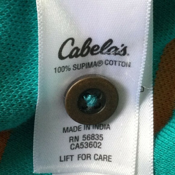 Cabelas Womens Top size Medium Multicolor Striped Short Sleeve Polo Golf Outdoor - Picture 8 of 11